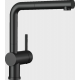 Grifo de cocina BLANCO LINUS-S NEGRO MATE. 525807. Negro, extraible. Sobre encimera